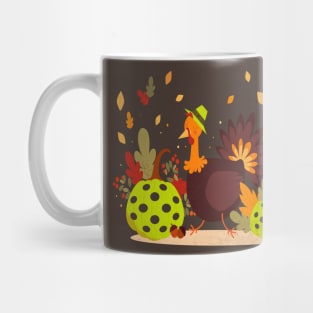 Thanksgiving Pickleball Funny Pickleball Turkey Thanksgiving Mug